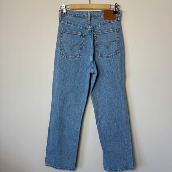 Levi's Ribcage Ankle Straight Button Fly Light Wash Jeans Size 27 - Picture 7 of 13